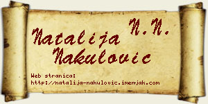 Natalija Nakulović vizit kartica